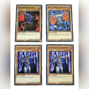 YU-GI-OH CARD LOT OF 4 ~ ZURE ~ RENGE ~ ARCHFIEND SOLDIER ~ DARK WORLD